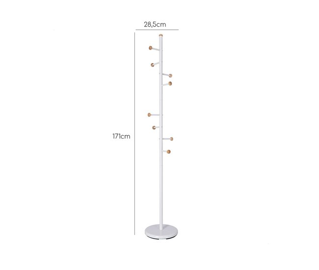 Conforama Perchero Lis Metálico Con 6 Perchas Y 2 Ganchos Cada Una 28 5x28 5x171 Cm