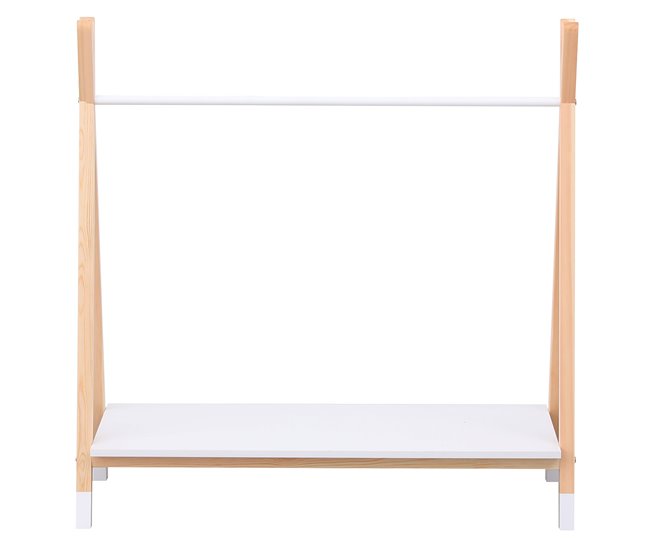 Conforama Perchero LOU De Madera En Color Blanco Para Niños