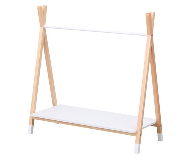 Conforama Perchero LOU de madera en color blanco para niños