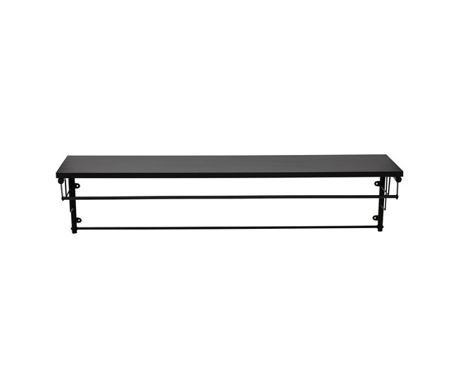Conforama Perchero Mural Ølstykke Con Barra Alomerado / Metal 110 X 30 X 27 Cm Negro [en.casa]