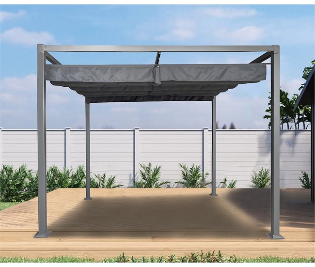 Conforama Pérgola DUNIA 220x300x300cm color gris oscuro