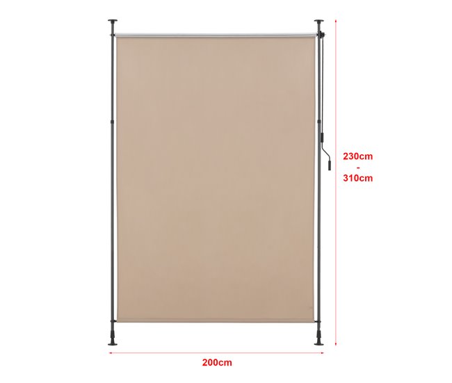 Conforama Persiana Enrollable Para Exteriores Cimarra Poliéster 200 X 270 X 310 Cm Color Arena [pro.tec]