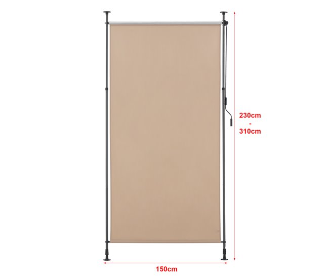 Conforama Persiana Enrollable Para Exteriores Cimarra Poliéster 150 X 270 X 310 Cm Color Arena [pro.tec]