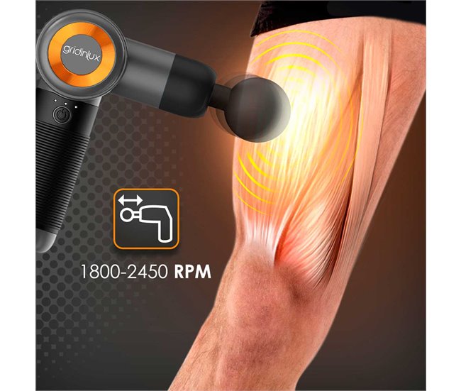 Conforama Pistola Masaje Muscular Masajeador GUN 240 Profesional 3 Modos Gridinlux