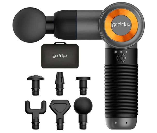 Conforama Pistola Masaje Muscular Masajeador GUN 240 Profesional 3 Modos Gridinlux