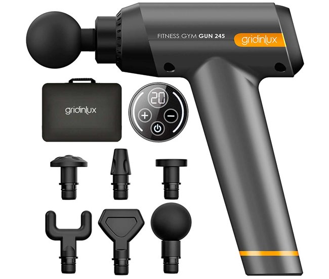 Conforama Pistola Masaje Muscular Masajeador GUN 245 Profesional 20 Modos Gridinlux