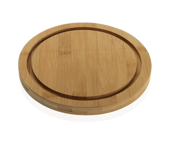 Conforama Plato Para Queso Versa Bambú Poliestireno Madera MDF (Ø 10 Cm)
