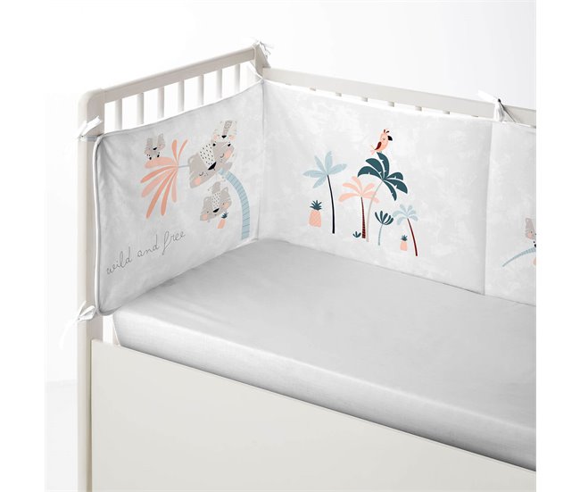 Conforama PROTECTOR DE CUNA/MAXICUNA WILD AND FREE Fabricado con 100% algodón 60x60 cm