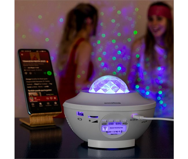 Conforama Proyector De Estrellas LED Y Láser Con Altavoz Sedlay InnovaGoods