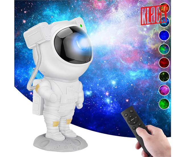Conforama Proyector De Luz Klack® De Astronauta De Cielo Nocturno Con 7 Efectos De Nebulosa 360° Para Niños Y Adultos