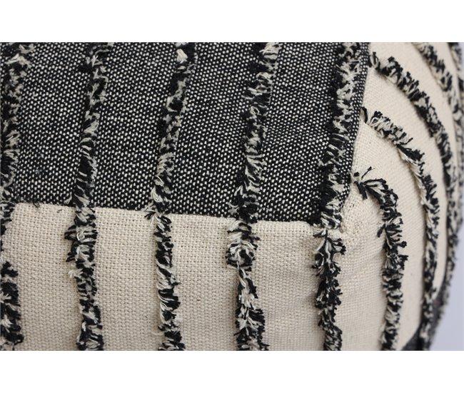 Conforama Puff Algodón ADDO Cuadrado Blanco Y Negro 45x45cm