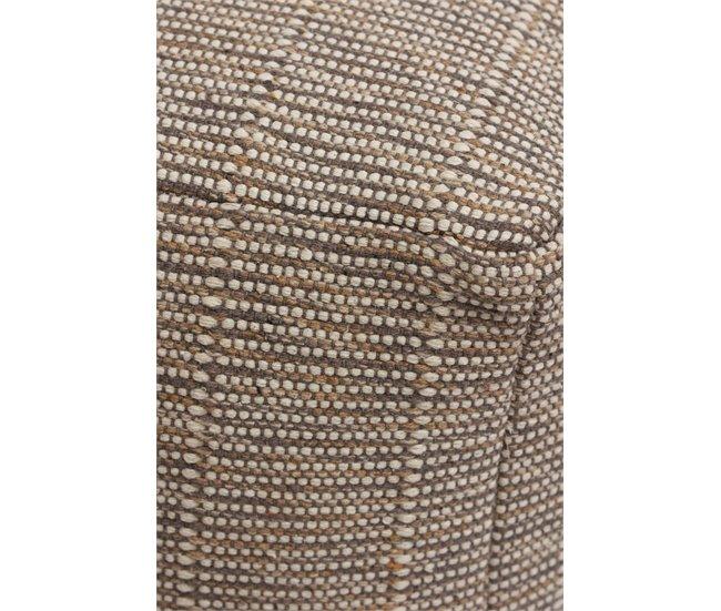 Conforama Puff Algodón KAMAU Cuadrado Marron 45x45cm