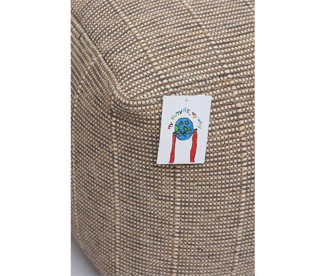 Conforama Puff Algodón KAMAU Cuadrado Marron 45x45cm