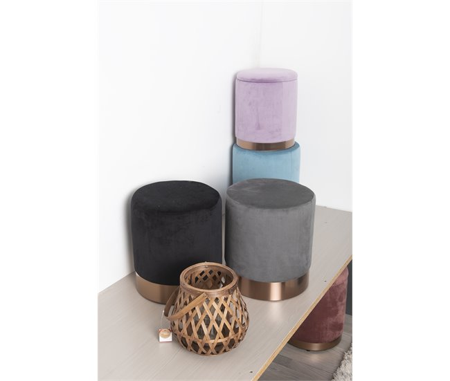 Conforama Puff LIPSTICK Terciopelo Turquesa 35X39cm