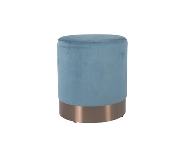 Conforama Puff LIPSTICK terciopelo turquesa 35X39cm