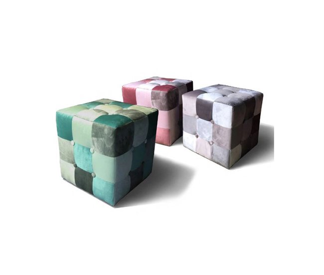 Conforama Puff TONE cúbico surtido terciopelo 40X41 cm