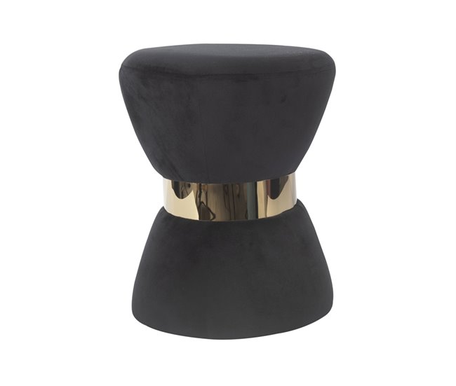 Conforama Puff YAOGU negro rígido terciopelo 35x45cm