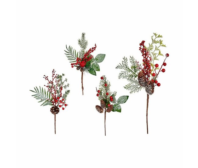 Conforama Rama Frutos Rojos Marrón Rojo Verde Plástico 20 X 39 X 6 Cm (12 Unidades)