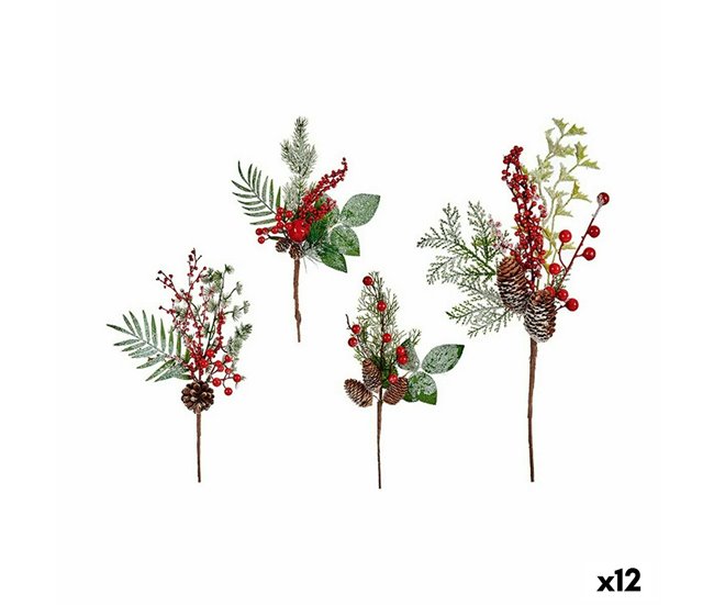 Conforama Rama Frutos rojos Marrón Rojo Verde Plástico 20 x 39 x 6 cm (12 Unidades)