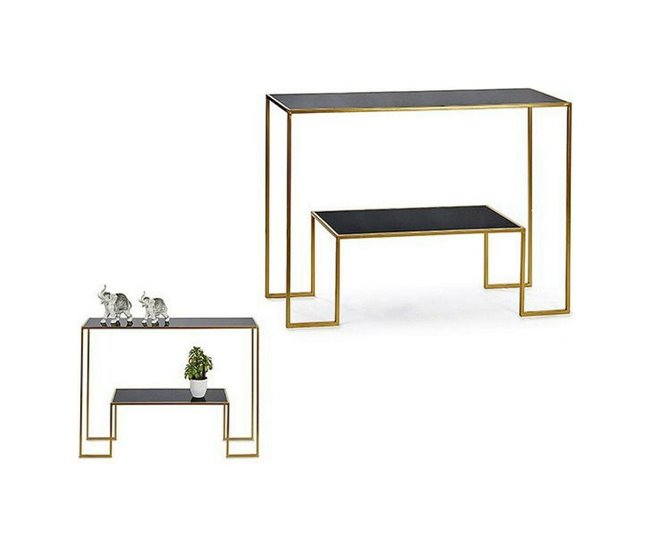 Conforama Recibidor BIG-S3605005 Negro Dorado Metal Cristal
