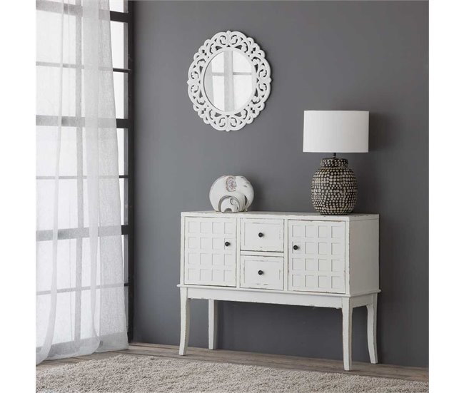 Conforama Recibidor Blanco De Madera De Abeto De 120x40x86.5 Cm