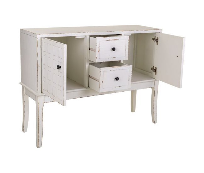 Conforama Recibidor Blanco De Madera De Abeto De 120x40x86.5 Cm