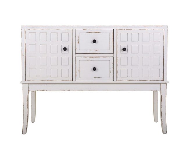 Conforama Recibidor Blanco De Madera De Abeto De 120x40x86.5 Cm