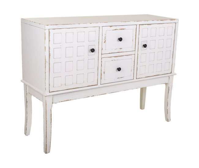 Conforama Recibidor blanco de madera de abeto de 120x40x86.5 cm