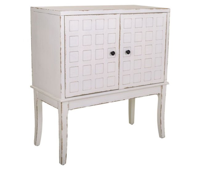 Conforama Recibidor blanco de madera de abeto y mdf de 81.5x39x90 cm