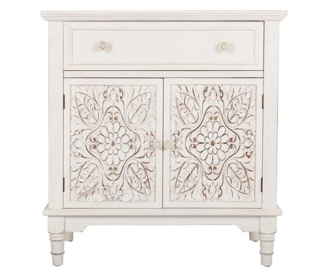 Conforama Recibidor Blanco Envejecido De Madera De Abeto Y Mdf De 73x36 5x78 Cm