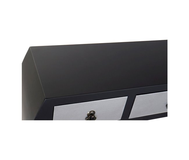 Conforama Recibidor Con 3 Cajones DKD Home Decor 8424001737277 Abeto Plateado Negro Madera MDF 96 X 26 X 80 Cm