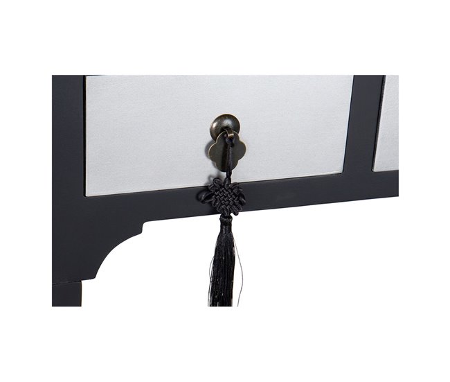 Conforama Recibidor Con 3 Cajones DKD Home Decor 8424001737277 Abeto Plateado Negro Madera MDF 96 X 26 X 80 Cm