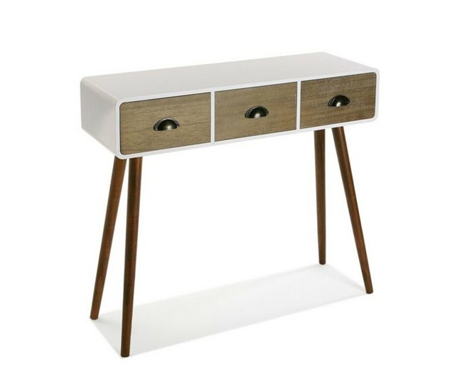 Conforama Recibidor Con 3 Cajones Versa 21080102 Blanco Madera MDF Y Madera De Pino 30 X 80 5 X 90 Cm