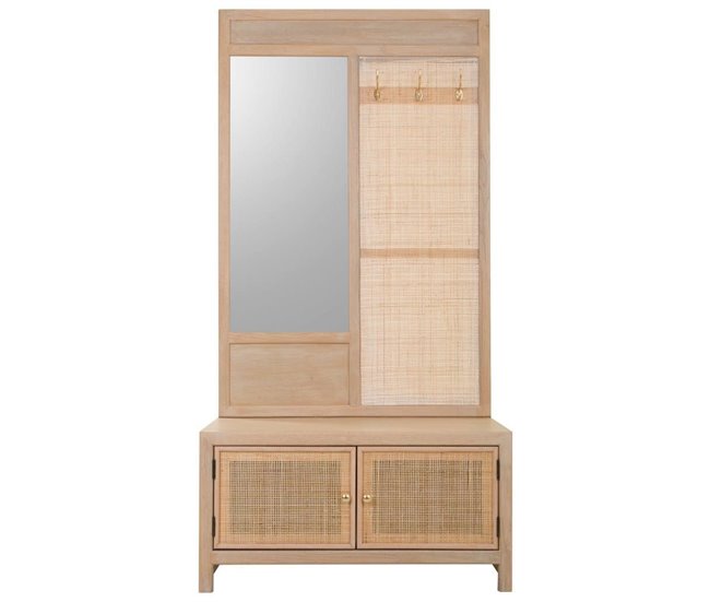 Conforama Recibidor Con Banco De Madera Y Red Con Medidas 90x39x181h Cm