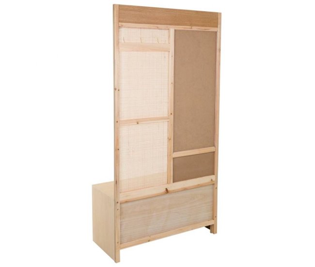Conforama Recibidor Con Banco De Madera Y Red Con Medidas 90x39x181h Cm