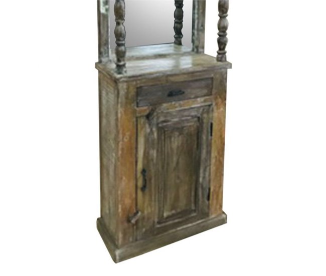 Conforama Recibidor Con Espejo De Madera Acabado A Mano Con Medidas 59x26x193h Cm