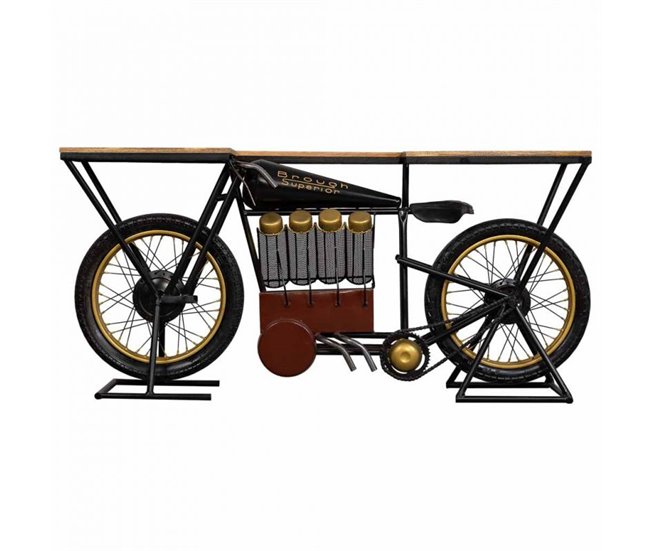 Conforama Recibidor Con Forma De Moto Está Fabricado En Madera Y Metal En Color Negro