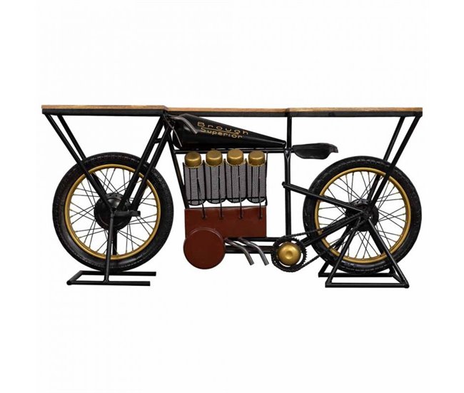 Conforama Recibidor Con Forma De Moto Está Fabricado En Madera Y Metal En Color Negro