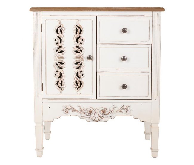 Conforama Recibidor De Madera De 3 Cajones Y 1 Puerta De 70x36x80 Cm