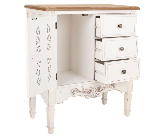 Conforama Recibidor De Madera De 3 Cajones Y 1 Puerta De 70x36x80 Cm