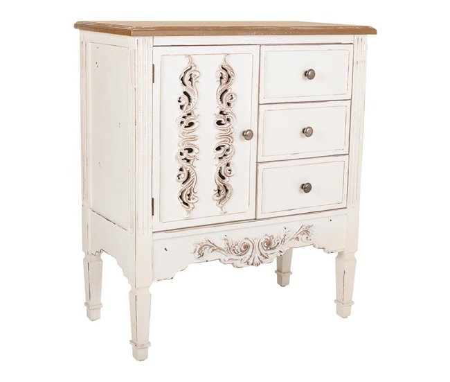 Conforama Recibidor de madera de 3 cajones y 1 puerta de 70x36x80 cm