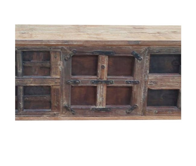 Conforama Recibidor De Madera De Acabado Artesanal Marrón 138x39x90h Cm