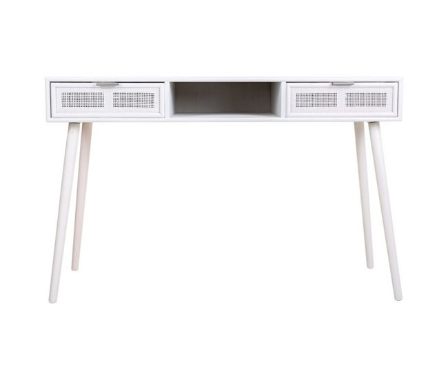 Conforama Recibidor De Madera Y Reja Blanca 120x42x79h Cm