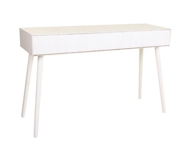 Conforama Recibidor De Madera Y Reja Blanca 120x42x79h Cm