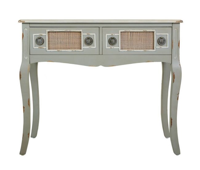 Conforama Recibidor De Madera Y Rejilla Bambú 77x33x90 Cm