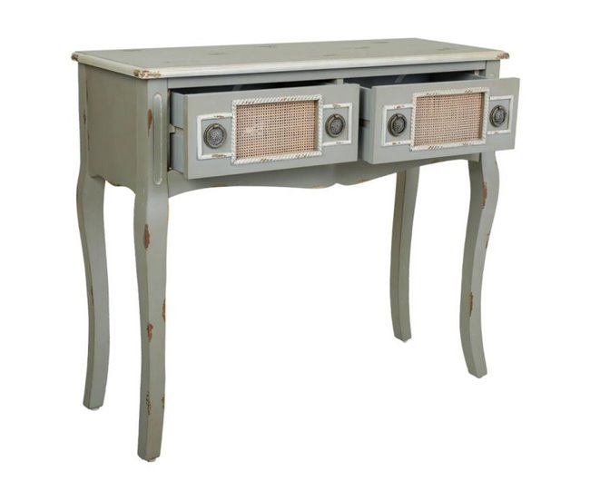 Conforama Recibidor De Madera Y Rejilla Bambú 77x33x90 Cm