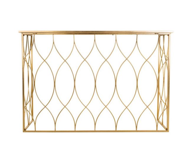 Conforama Recibidor De Metal Dorado De 120x40x80 Cm