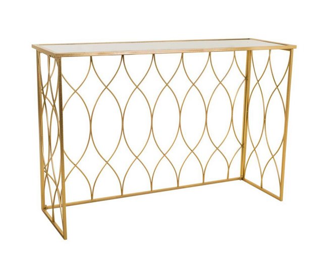 Conforama Recibidor De Metal Dorado De 120x40x80 Cm