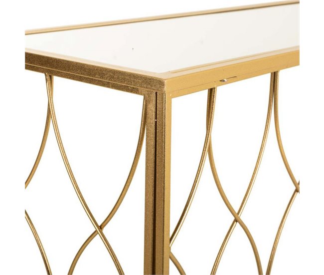Conforama Recibidor De Metal Dorado De 120x40x80 Cm