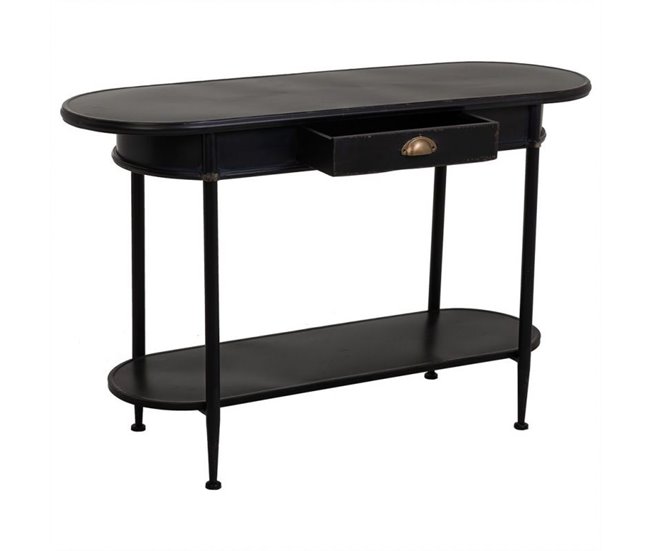 Conforama Recibidor De Metal Negro De 120x41x75h Cm